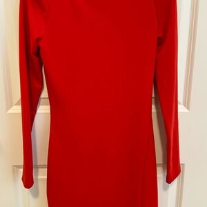 Elegant Red Long Sleeve Dress